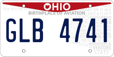OH license plate GLB4741