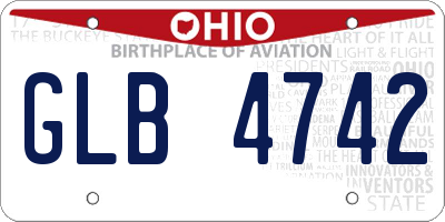 OH license plate GLB4742