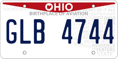 OH license plate GLB4744