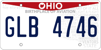 OH license plate GLB4746