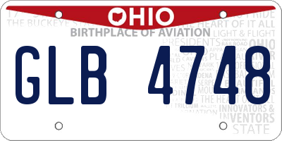 OH license plate GLB4748