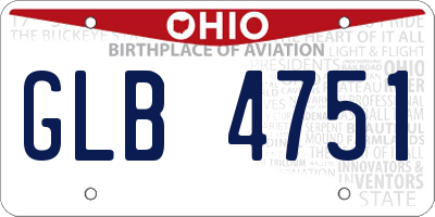 OH license plate GLB4751