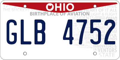 OH license plate GLB4752