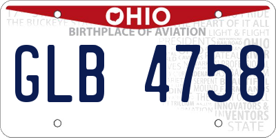 OH license plate GLB4758