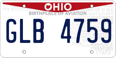 OH license plate GLB4759