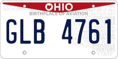 OH license plate GLB4761