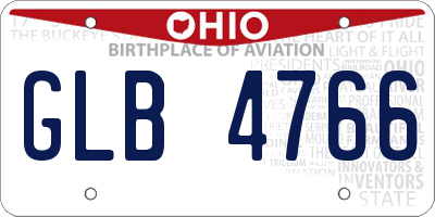 OH license plate GLB4766