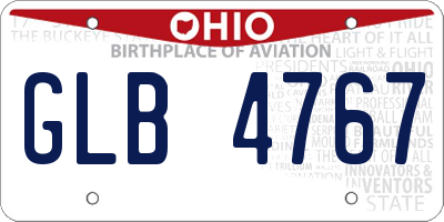 OH license plate GLB4767