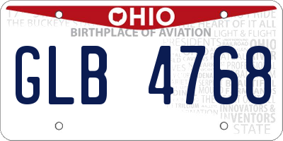 OH license plate GLB4768