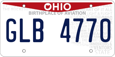 OH license plate GLB4770