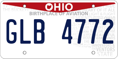 OH license plate GLB4772