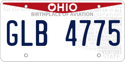 OH license plate GLB4775