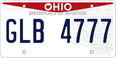 OH license plate GLB4777