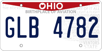 OH license plate GLB4782
