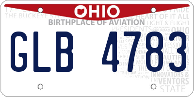 OH license plate GLB4783