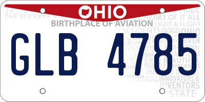 OH license plate GLB4785