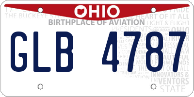OH license plate GLB4787