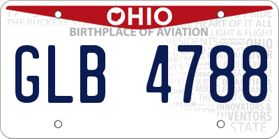 OH license plate GLB4788