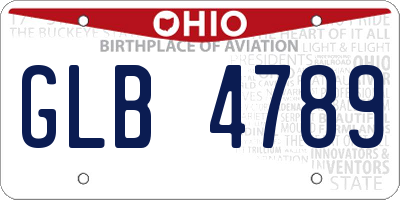 OH license plate GLB4789