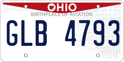 OH license plate GLB4793