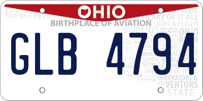 OH license plate GLB4794