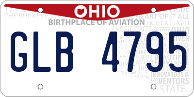 OH license plate GLB4795