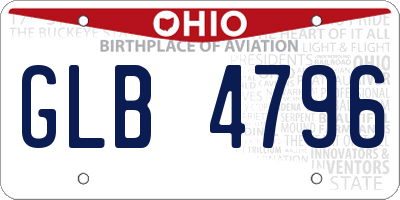 OH license plate GLB4796