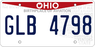 OH license plate GLB4798
