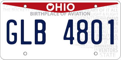 OH license plate GLB4801