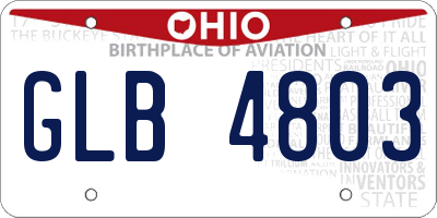 OH license plate GLB4803