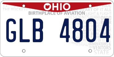 OH license plate GLB4804