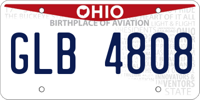 OH license plate GLB4808