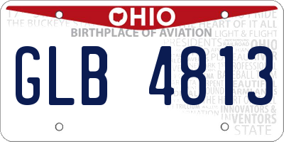 OH license plate GLB4813