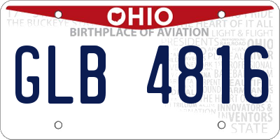 OH license plate GLB4816