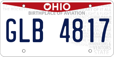 OH license plate GLB4817