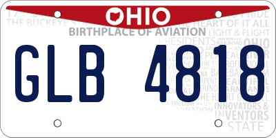 OH license plate GLB4818