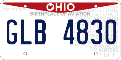 OH license plate GLB4830