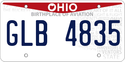 OH license plate GLB4835