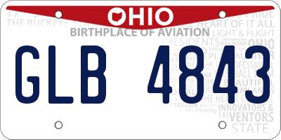 OH license plate GLB4843