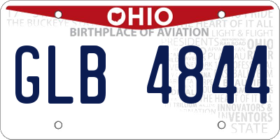 OH license plate GLB4844