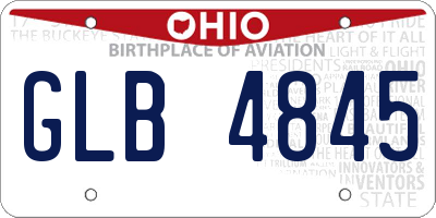 OH license plate GLB4845