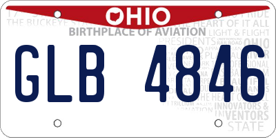 OH license plate GLB4846