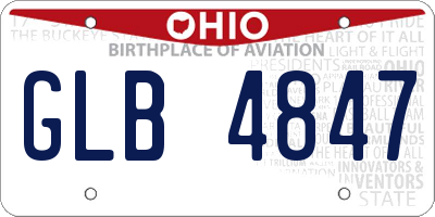 OH license plate GLB4847