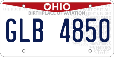 OH license plate GLB4850