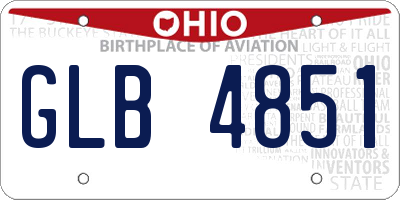 OH license plate GLB4851