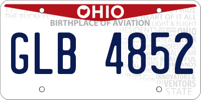 OH license plate GLB4852