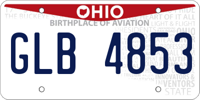 OH license plate GLB4853