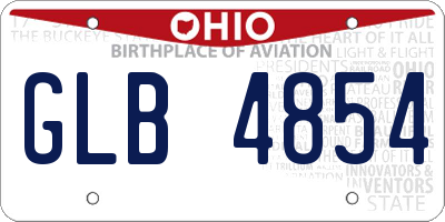 OH license plate GLB4854