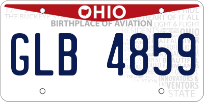 OH license plate GLB4859