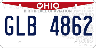 OH license plate GLB4862
